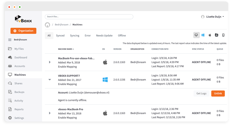 connected machines overview in vboxxcloud