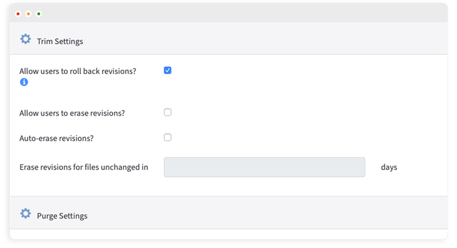 file recovery settings