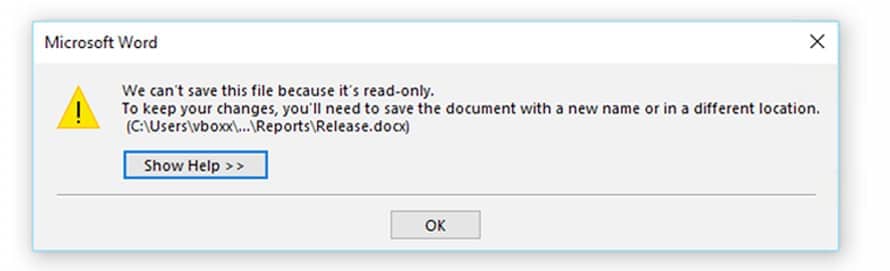 read only notification vboxxcloud