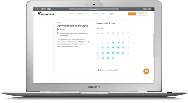 schedule a vboxxcloud demo
